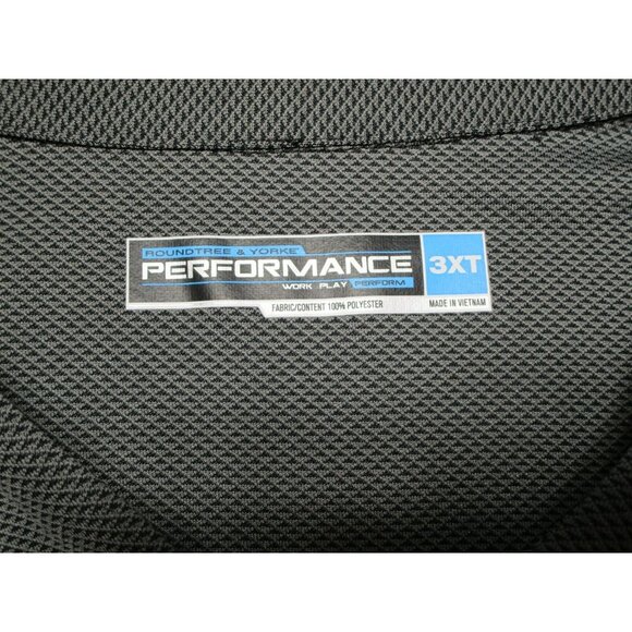 Roundtree & Yorke Men's Size - 3XT Gray Performance Golf Polo - Picture 3 of 5